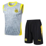 2025-26 Mens Borussia Dortmund Light gray  Vest short training suit   #D25234