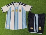 2026-27 Kids Argentina home with FIFA World Champions 2022 Patch Player Version soccer Jersey