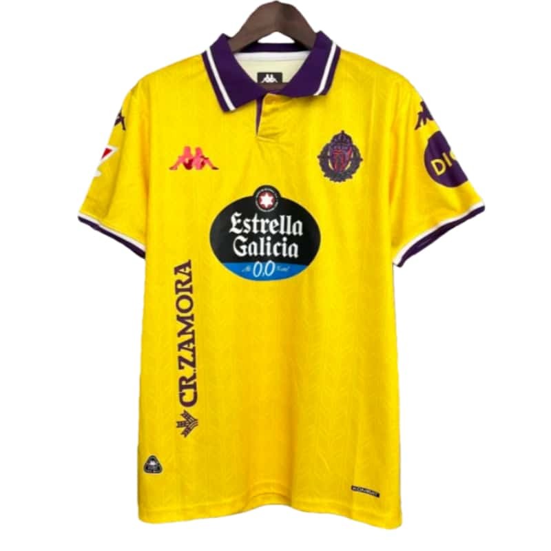 2025-2026 Mens  Real Valladolid Third Away Yellow Soccer Jersey