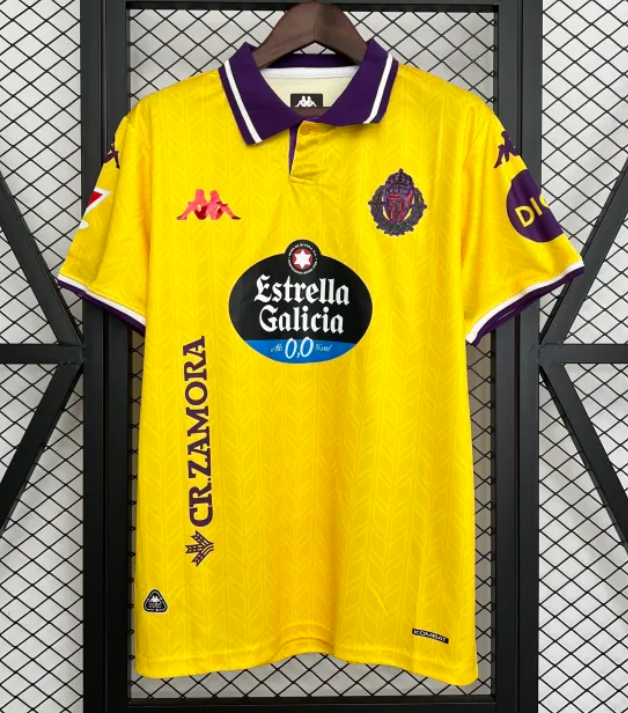 2025-2026 Mens  Real Valladolid Third Away Yellow Soccer Jersey