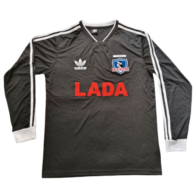 1991 Mens Colo-Colo black  Retro long sleeves soccer jersey