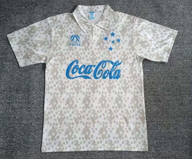 1992-93 Mens Cruzeiro away Retro  soccer jersey