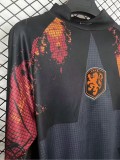 2025-26 Mens Netherlands goalkeeper Orange Grey soccer jersey