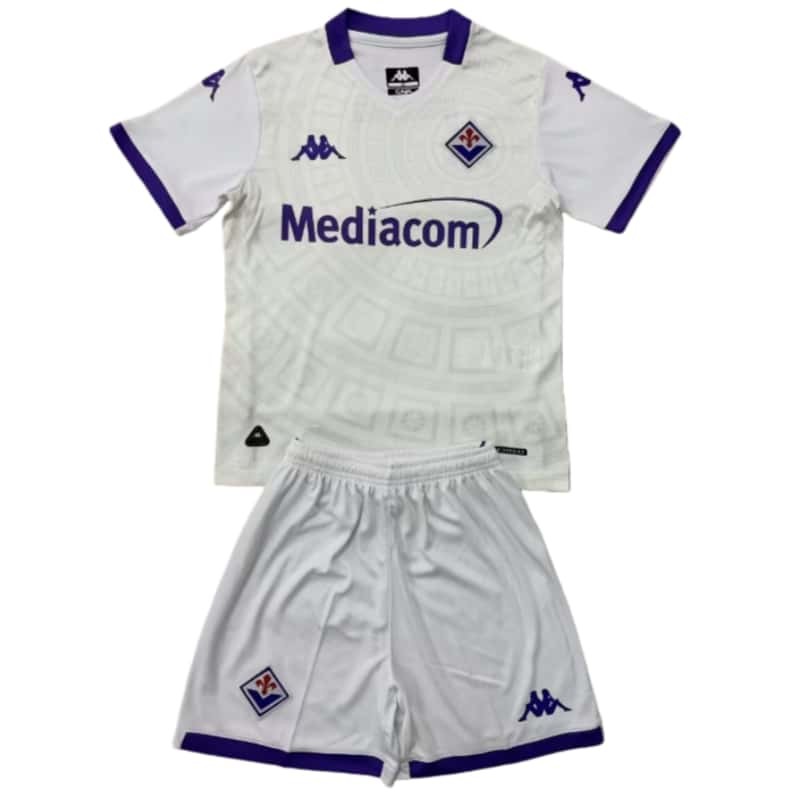 2025-26 Kids Fiorentina white home soccer jersey