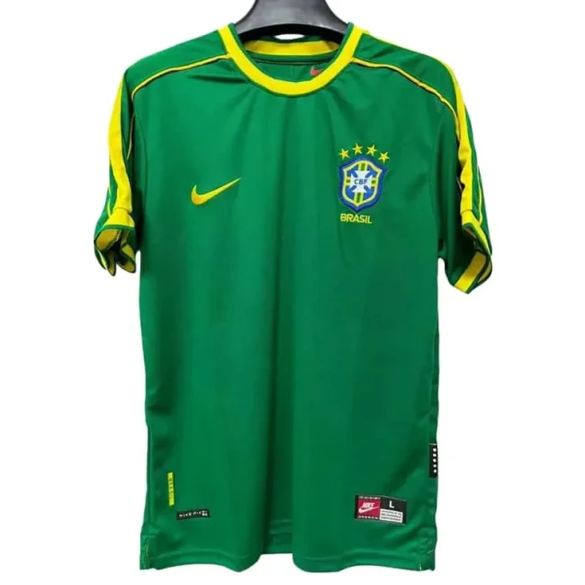 1998 Mens Brazil Green Retro Soccer Jersey