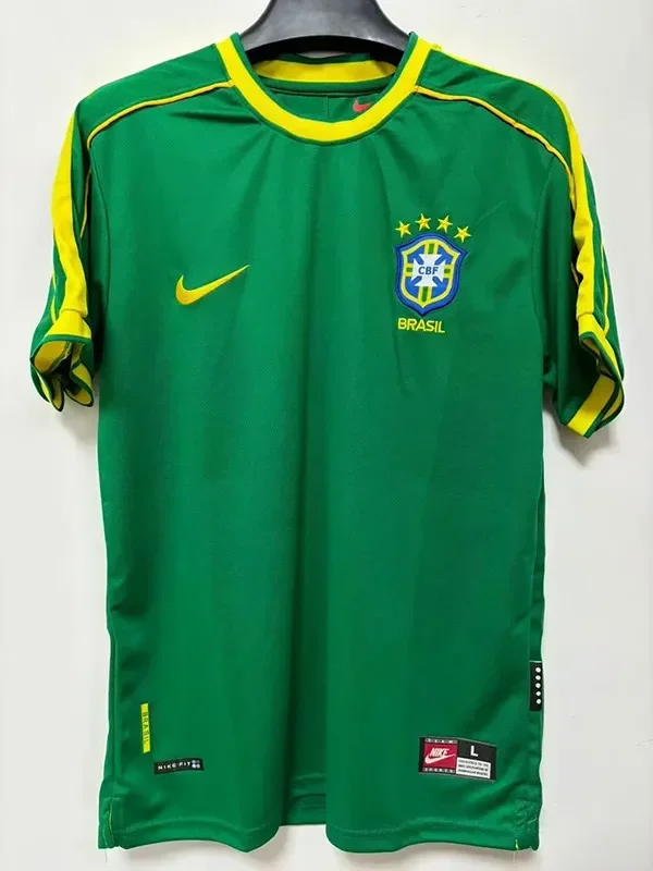 1998 Mens Brazil Green Retro Soccer Jersey