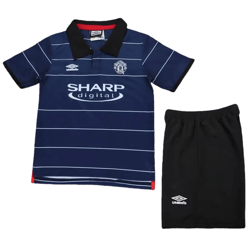 1999-2000 Kids Manchester United  Away Retro Soccer Jersey
