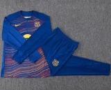 2025-26 Kids Barcelona variegated blue Half Pull Tracksuit #E25174(童装半拉链)