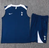 2025-26 Mens Tottenham Hotspur Royal blue vest short training suit D25205#