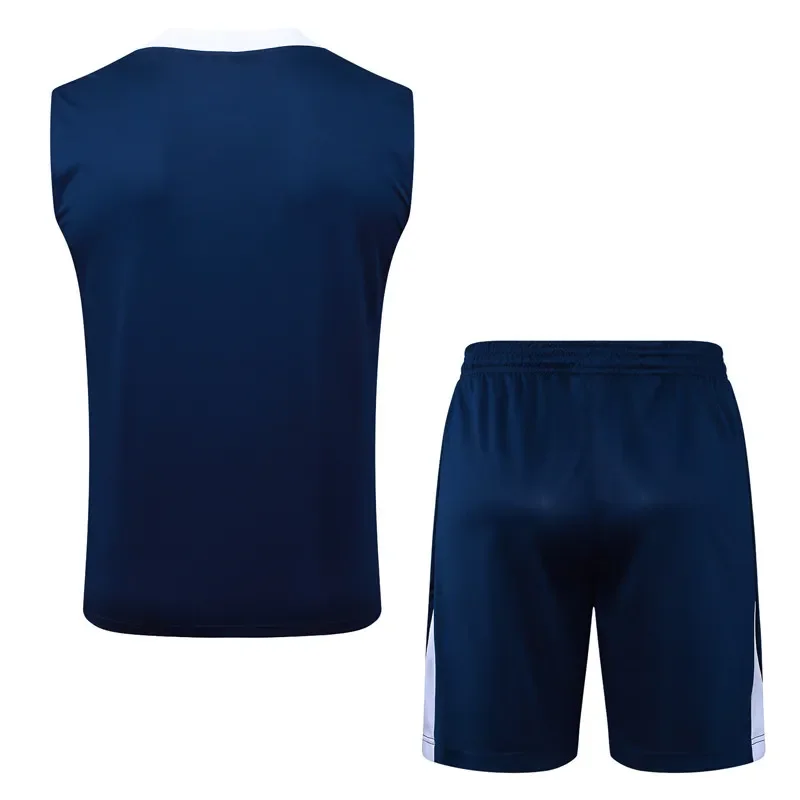 2025-26 Mens Tottenham Hotspur Royal blue vest short training suit D25205#