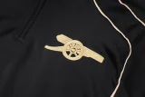 2025-26 Kids Arsenal Black Half Pull Tracksuit  #E25178(童装半拉链)