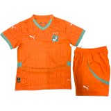 2025-26 Kids Ivory Coast home Orange soccer Jersey