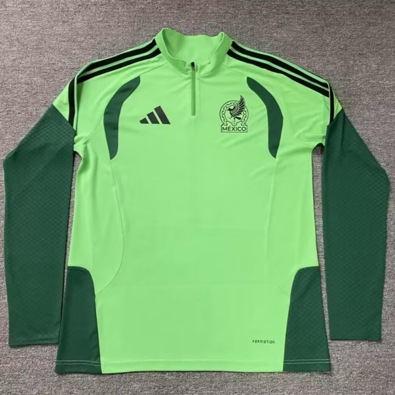 2025-26 Mens Mexico Half Pull green Sportswear Top