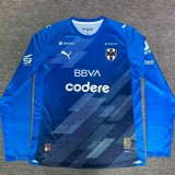 2025-26 Mens Monterrey Third away blue long sleeve Player version Soccer Jersey