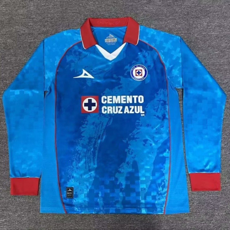 2025-26 Mens Monterrey Special Edition blue long sleeve Player version Soccer Jersey