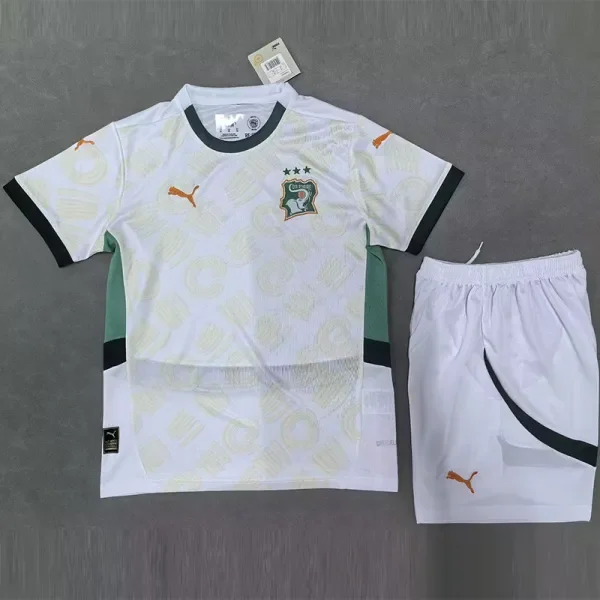 2025-26 Kids Ivory Coast Away white soccer Jersey
