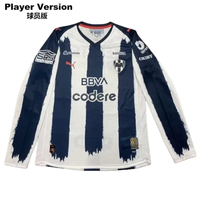 2025-26 Mens Monterrey home Player version Long sleeve jersey