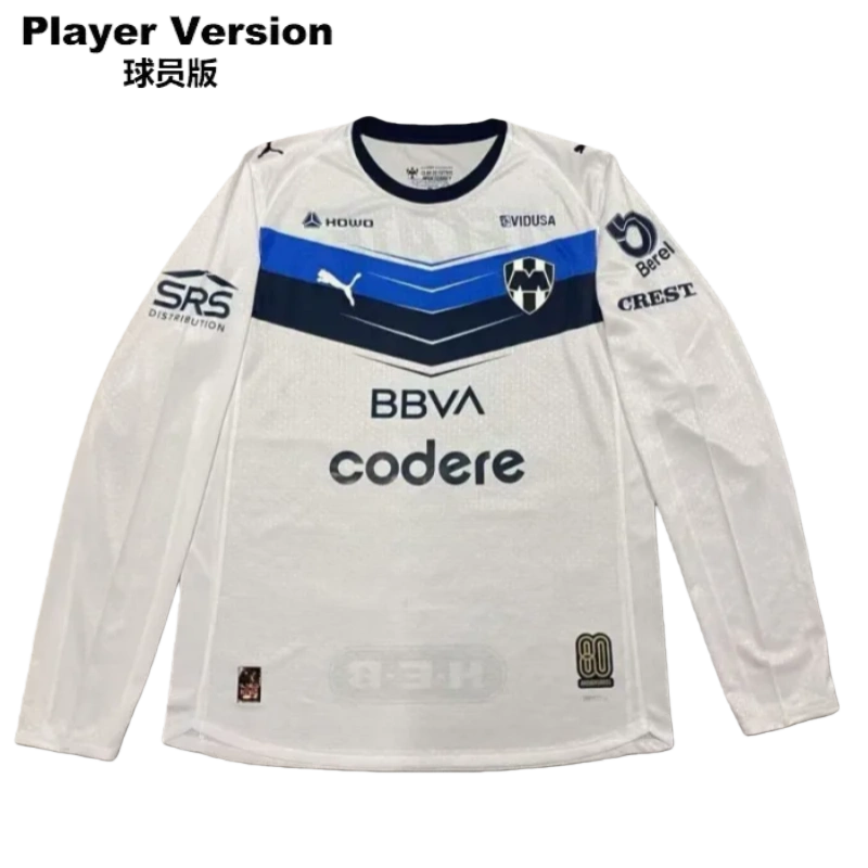 2025-26 Mens Monterrey FIFA Club World Cup away white long sleeve Player version Soccer Jersey