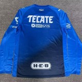 2025-26 Mens Monterrey Third away blue long sleeve Player version Soccer Jersey