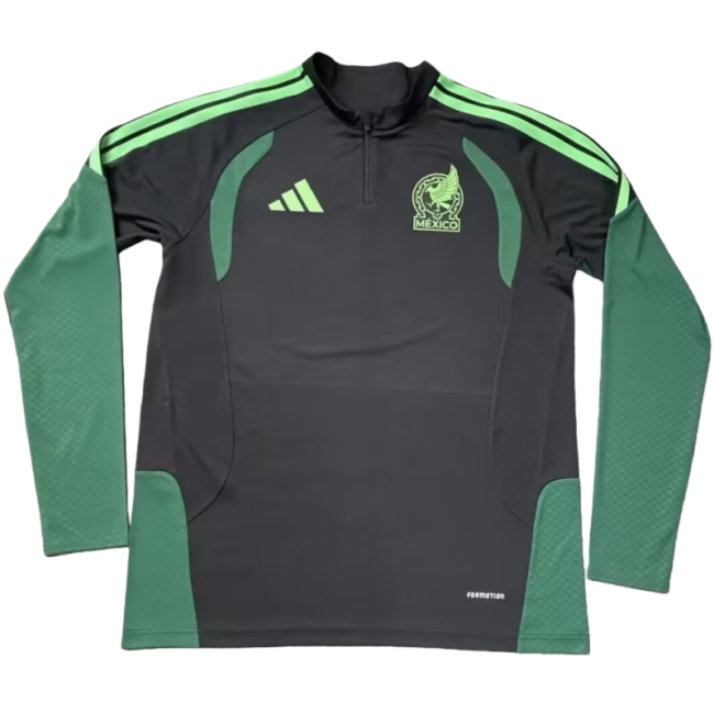 2025-26 Mens Mexico Half Pull black Sportswear Top