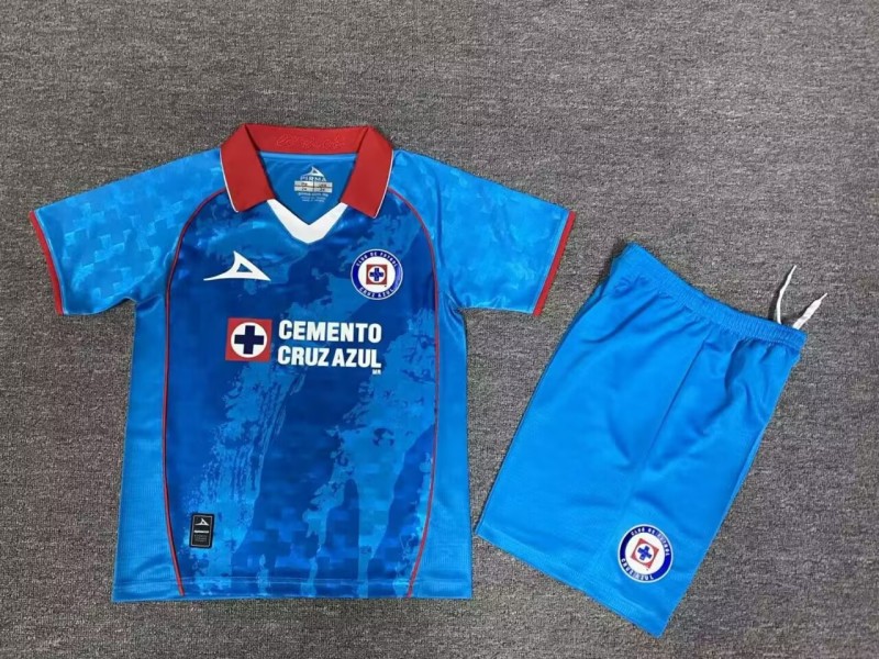 2025-26 Kids Cruz Azul Special Edition blue soccer Jersey