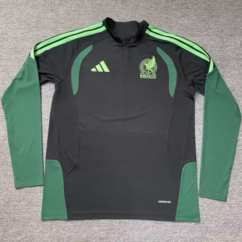 2025-26 Mens Mexico Half Pull black Sportswear Top