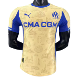 2025-26 Mens Marseille Fourth Away yellow Player version soccer jersey