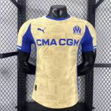 2025-26 Mens Marseille Fourth Away yellow Player version soccer jersey