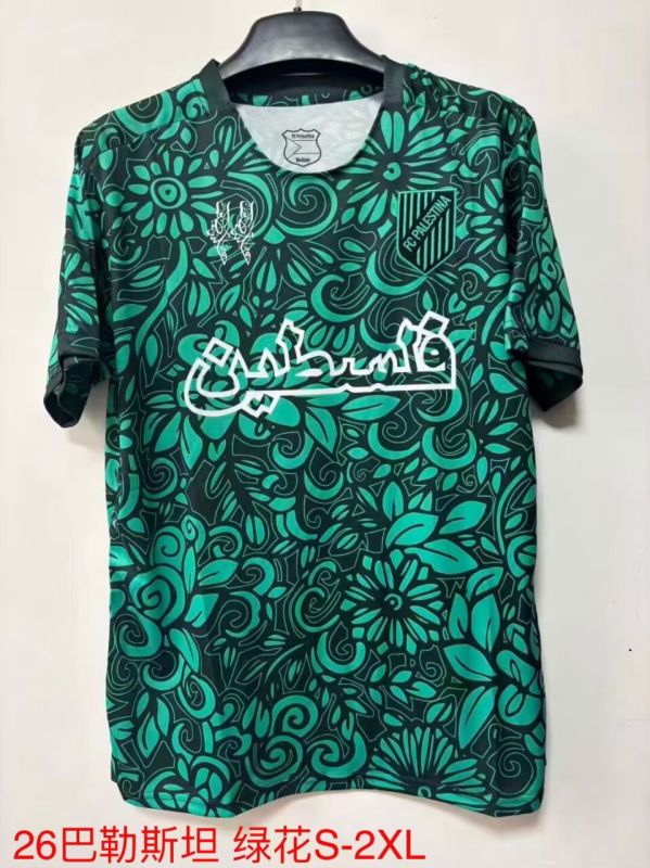 2025-26 Mens Palestine Special Edition Green black Soccer Jersey