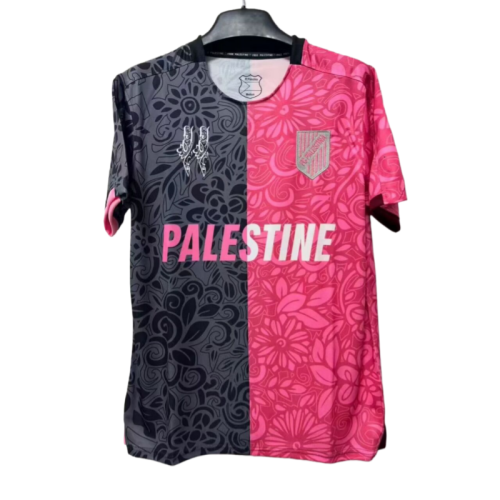 2025-26 Mens Palestine Special Edition pink black Soccer Jersey