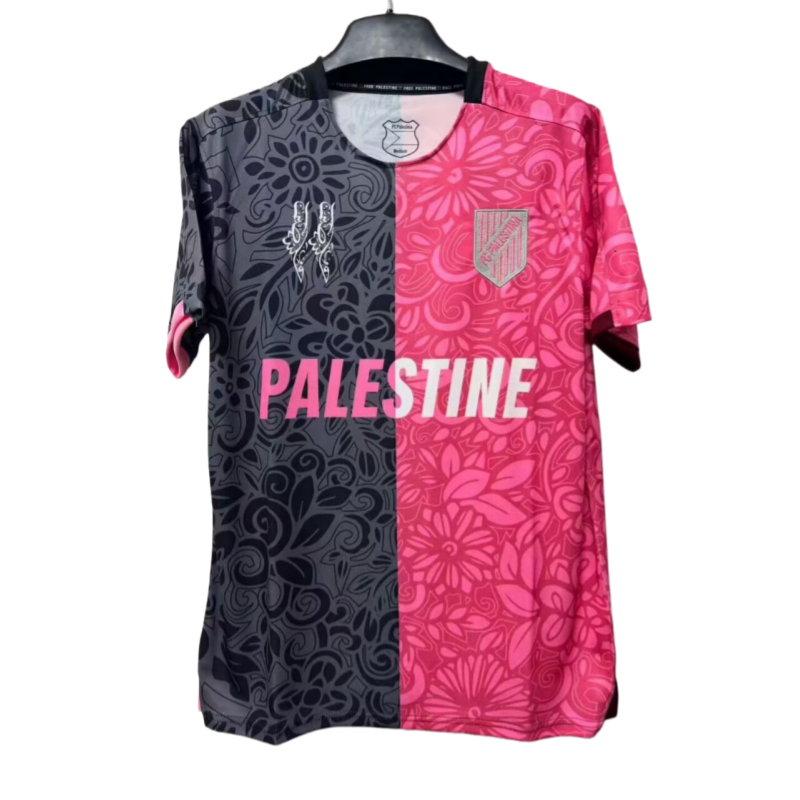 2025-26 Mens Palestine Special Edition pink black Soccer Jersey