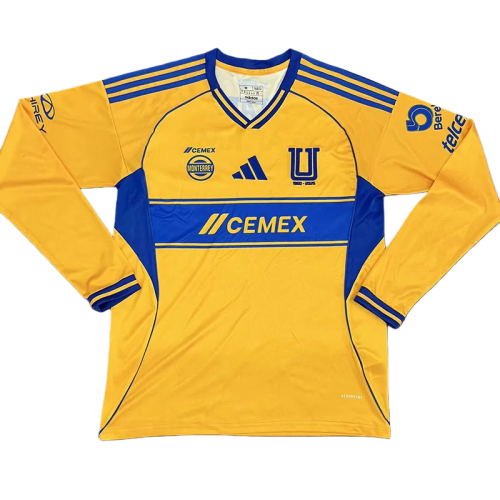 2025-26 Mens Tigres UANL home yellow long sleeves soccer Jersey