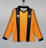 1981-82 Mens Hull City Home yellow Retro long sleeve Soccer Jersey