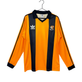 1981-82 Mens Hull City Home yellow Retro long sleeve Soccer Jersey