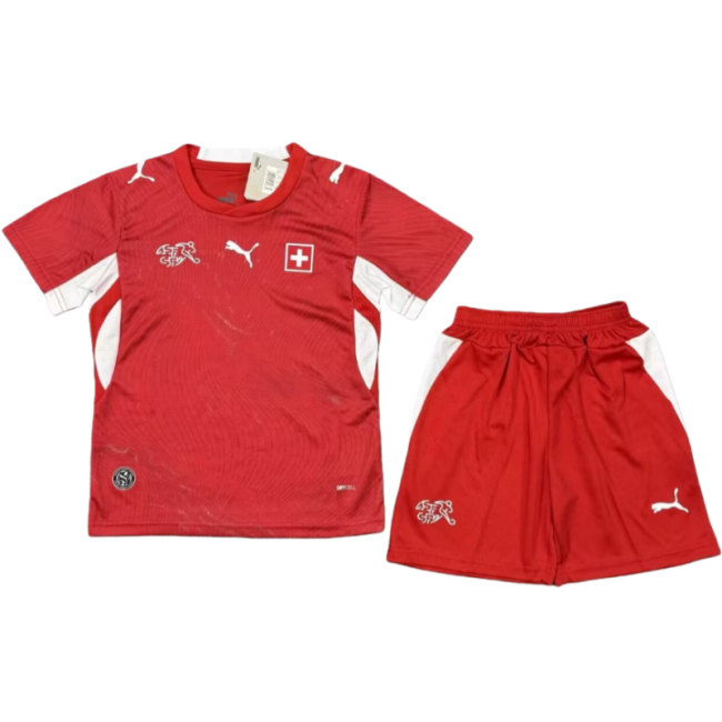 2026-27 Kids Switzerland Home red soccer jersey