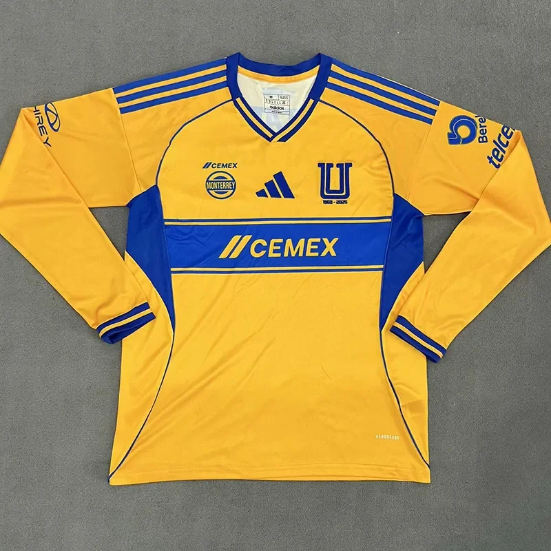 2025-26 Mens Tigres UANL home yellow long sleeves soccer Jersey