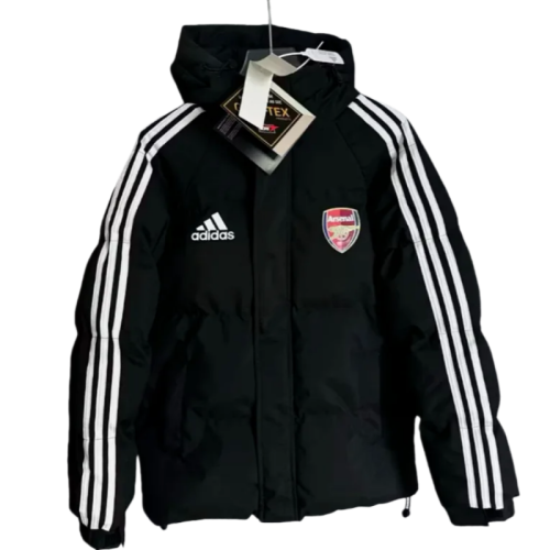 2025-26 Mens Arsenal black Hooded Jacket Cotton Coat