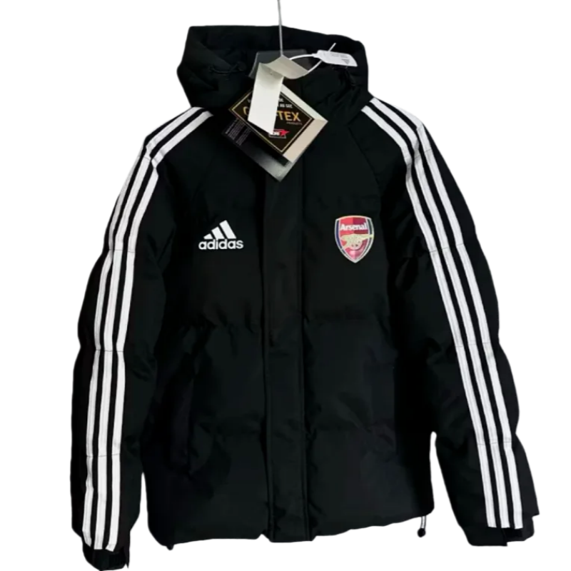 2025-26 Mens Arsenal black Hooded Jacket Cotton Coat