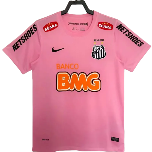 2012-2013 Mens Santos FC Pink Retro Soccer Jersey