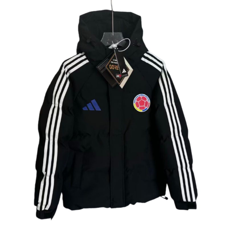 2026-27 Mens Colombia Black Hooded Jacket Cotton Coat