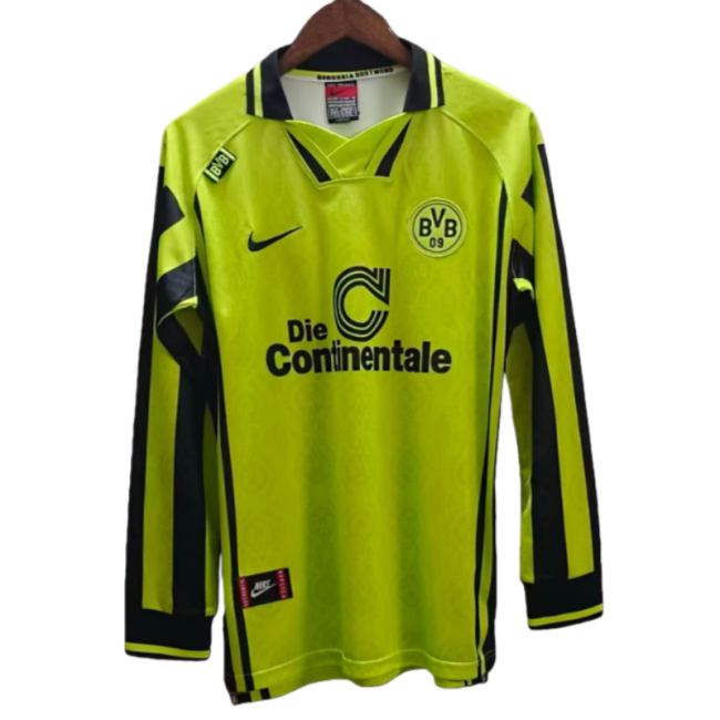 1996-1997 Mens Borussia Dortmund Home Long Sleeve Soccer Jersey