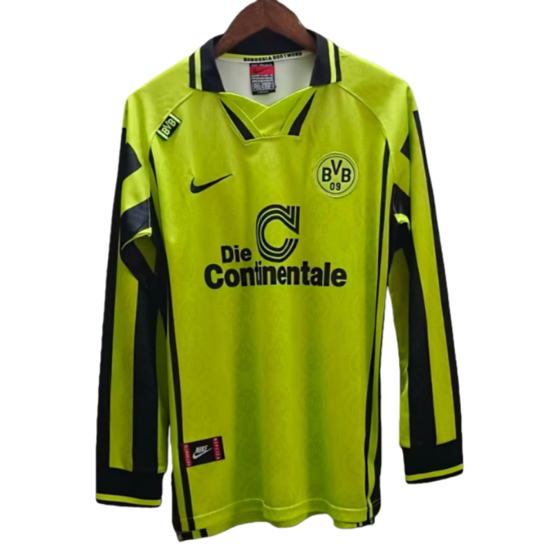 1996-1997 Mens Borussia Dortmund Home Long Sleeve Soccer Jersey