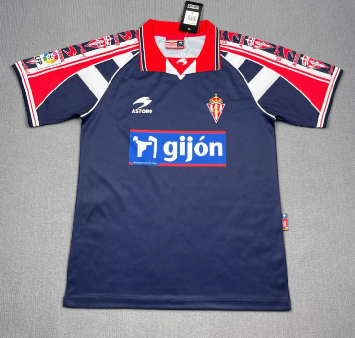 1999-00 Mens Sporting Gijon  Retro away soccer Jersey