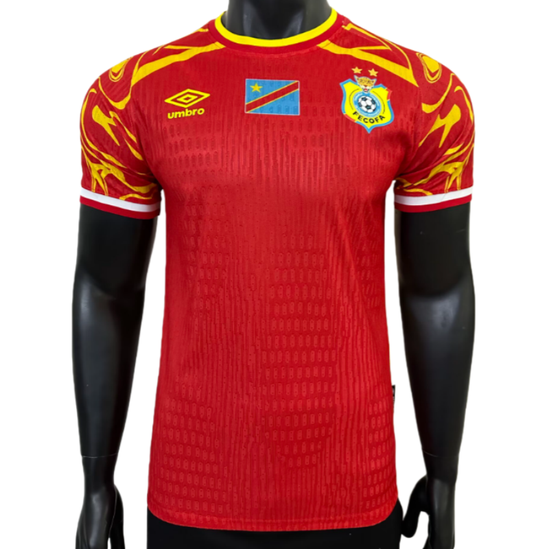 2026-27 Mens Democratic Congo Third Away Red  Player version  Soccer Jersey
