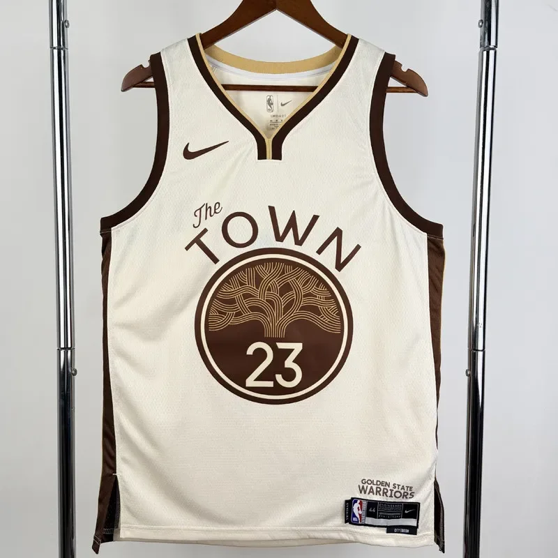 25-26 WARRIORS GREEN #23 Khaki City Edition Top Quality Hot Pressing NBA Jersey (V领)