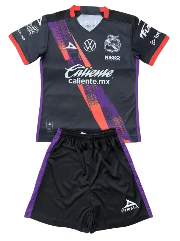 2025-2026 KIDS Puebla home black  Soccer Jersey