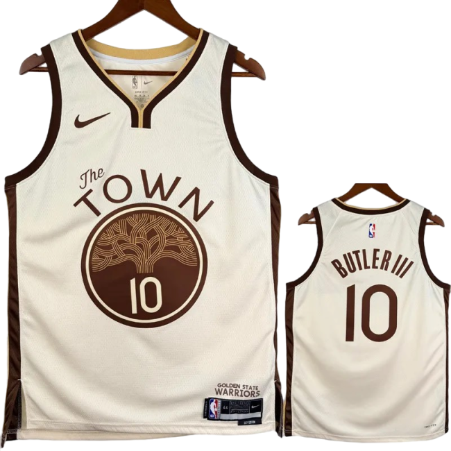 25-26 WARRIORS BUTLERIII #10 Khaki City Edition Top Quality Hot Pressing NBA Jersey (V领)
