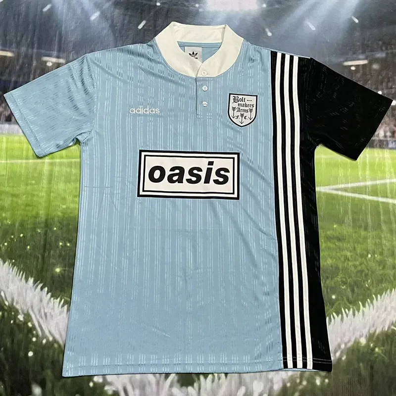 2025-26 Mens Oasis Blue Black Polo soccer jersey