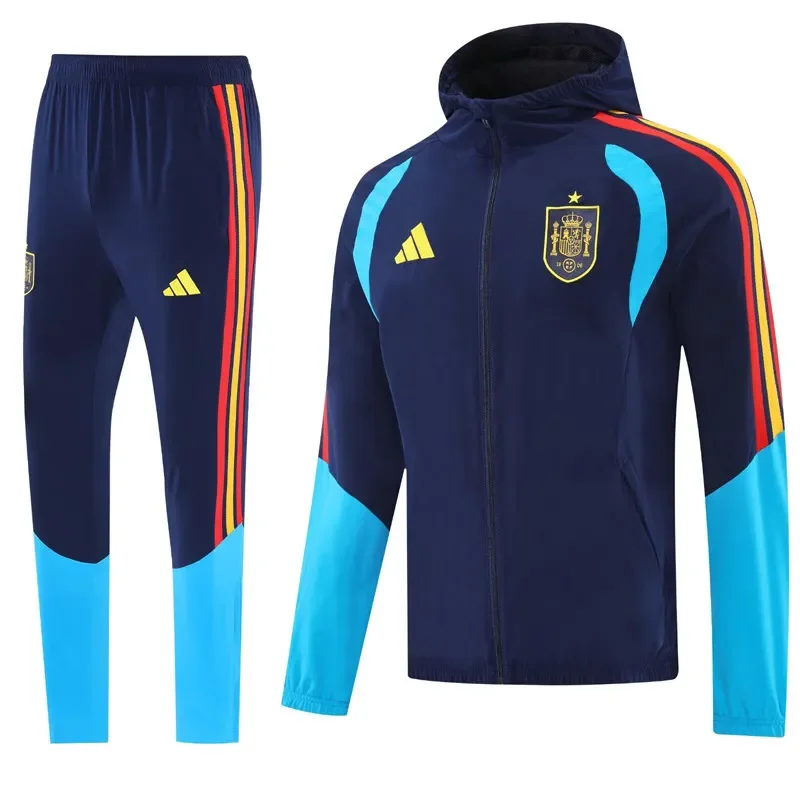 2025-26 Mens Spain Royal blue Hoodie Jacket Tracksuit