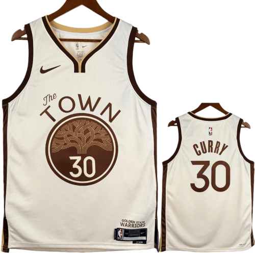 25-26 WARRIORS CURRY #30 Khaki City Edition Top Quality Hot Pressing NBA Jersey (V领)